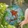 Iridescent Stained Glass Koi Fish Lotus Flower Lily Pad Teal Water Jewel Tones Stained Glass Suncatcher - 1