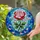 Stained Glass Rose & Scattered Petals - Tiffany Style Mosaic Geometric Sky Water Art Stained Glass Suncatcher - 1
