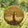 Ancient Gnarled Tree of Life Stained Glass Autumn Leaves Mosaic Sky Tiffany Style Stained Glass Suncatcher - 2