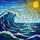 Majestic Ocean Wave Sun Tiffany Style Stained Glass - Deep Blue Emerald Green Sky Art Stained Glass Suncatcher - 5