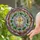Golden Cross Forget-Me-Not Tiffany Stained Glass Jewel Tones High Contrast Intricate Mosaic Stained Glass Suncatcher - 1