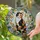 Calico Cat Stained Glass Art with Intricate Floral Border - Tiffany Style Design Stained Glass Suncatcher - 1