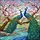 Two Peacocks Cherry Blossom Tree River Hills Tiffany Glass Mosaic Home Decor Art Stained Glass Suncatcher - 5