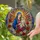 Virgin Mary Baby Jesus Stained Glass Art Tiffany Style - Floral Christian Religious Gift Stained Glass Suncatcher - 1