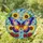 Colorful Butterfly Sunflower Rose Tiffany Stained Glass Mosaic Art Translucent Jewel Tones Stained Glass Suncatcher - 2