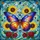 Colorful Butterfly Sunflower Rose Tiffany Stained Glass Mosaic Art Translucent Jewel Tones Stained Glass Suncatcher - 5