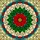 Tiffany Stained Glass Poinsettia Flower with Leaf Mosaic Border - Christmas Holiday Stained Glass Suncatcher - 5