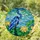 Great Blue Heron Stained Glass Art - Lotus Lily Pad Tiffany Style Mosaic Water Jewel Tones Stained Glass Suncatcher - 2