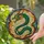 Majestic Green Dragon Stained Glass Art - Roaring Fantasy Dragon with Fiery Orange Eyes Stained Glass Suncatcher - 1