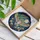 Barn Owl Celestial Night Sky Full Moon Art - Tiffany Glass Style Translucent Home Decor Stained Glass Suncatcher - 3