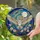 Barn Owl Celestial Night Sky Full Moon Art - Tiffany Glass Style Translucent Home Decor Stained Glass Suncatcher - 1