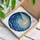 Colossal Ocean Wave Full Moon Tiffany Stained Glass - Deep Blue Aqua Yellow Art Stained Glass Suncatcher - 3