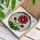 Stained Glass Dahlia Flower Red Fuchsia Mosaic Window Decor Glowing Jewel Tones Stained Glass Suncatcher - 3
