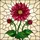 Stained Glass Dahlia Flower Red Fuchsia Mosaic Window Decor Glowing Jewel Tones Stained Glass Suncatcher - 5