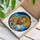 Symbolic Lion Lamb Tiffany Glass Mosaic Sunburst Sky Floral Stained Glass Style Stained Glass Suncatcher - 3
