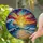 Tiffany Stained Glass Sunset Ocean Waves Beach Shoreline - Radiant Jewel Tones Stained Glass Suncatcher - 1