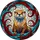 Tiffany Style Stained Glass Otter - Intricate Jewel Tone Water Currents & Abstract Swirls Stained Glass Suncatcher - 5