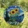 Sunflowers Starry Night Stained Glass Daisies - Tiffany Style Jewel Tone Mosaic Art Stained Glass Suncatcher - 2