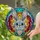 Cheerful Cartoon Rabbit Stained Glass Art - Intricate Tiffany Geometric Mosaic Jewel Tones Stained Glass Suncatcher - 1