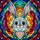 Cheerful Cartoon Rabbit Stained Glass Art - Intricate Tiffany Geometric Mosaic Jewel Tones Stained Glass Suncatcher - 5