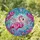 Flamingo Pink Teal Aqua Tropical Leaves Tiffany Stained Glass Art Jewel Tone Stained Glass Suncatcher - 2