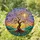 Stained Glass Tree of Life Cherry Blossom Butterflies Mountain Sunset Tiffany Style Decor Stained Glass Suncatcher - 2