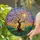 Stained Glass Tree of Life Cherry Blossom Butterflies Mountain Sunset Tiffany Style Decor Stained Glass Suncatcher - 1