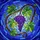 Stained Glass Grapes Tiffany Art - Purple Grape Leaves Blue Mosaic Fruit Design Stained Glass Suncatcher - 5