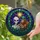 Grey Alien Bigfoot Heart Hands - Stained Glass Starry Night Forest Mosaic Art Stained Glass Suncatcher - 1