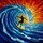 Male Surfer Ocean Wave Stained Glass Sunset - Tiffany Style Jewel Tones Home Decor Gift Stained Glass Suncatcher - 5