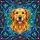Friendly Golden Retriever Dog Stained Glass Mosaic Art - Tiffany Style Jewel Tone Patterns Stained Glass Suncatcher - 5