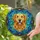 Friendly Golden Retriever Dog Stained Glass Mosaic Art - Tiffany Style Jewel Tone Patterns Stained Glass Suncatcher - 1