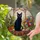 Black Cat Potted Plants Flowers Stained Glass Window Bookshelf Tiffany Jewel Tone Stained Glass Suncatcher - 1