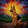 German Shepherd Dog Stained Glass Mosaic Sunset Mountains - Tiffany Style Art Gift Stained Glass Suncatcher - 5
