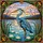 Great Blue Heron Tiffany Stained Glass Jewel Tone Art - Water Lily Lake Mountain View Stained Glass Suncatcher - 5
