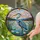 Great Blue Heron Tiffany Stained Glass Jewel Tone Art - Water Lily Lake Mountain View Stained Glass Suncatcher - 1