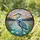 Great Blue Heron Tiffany Stained Glass Jewel Tone Art - Water Lily Lake Mountain View Stained Glass Suncatcher - 2