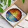 Radiant Sunrise Sunset Palm Trees Ocean Waves Stained Glass Mosaic Tropical Art Stained Glass Suncatcher - 3