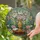 Stained Glass Tiffany Peony Golden Pitcher Vase Book Teacup Botanical Garden Stained Glass Suncatcher - 1