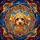 Fluffy Apricot Poodle Headshot Stained Glass Art - Intricate Mosaic Tiffany Style Window Art Stained Glass Suncatcher - 5
