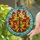 Comical Screaming Chickens Roosters Stained Glass - Fractured Mosaic Tiffany Style Stained Glass Suncatcher - 1