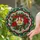 Poinsettia Wreath Holly Snowflakes Pine Branches - Tiffany Stained Glass Christmas Gift Stained Glass Suncatcher - 1