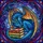 Majestic Sleeping Blue Dragon on Antique Books Stained Glass Celestial Stars Art Stained Glass Suncatcher - 5