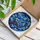 Stained Glass Bird on Branch Night Sky Moon Art with Leaves - Tiffany Style Home Decor Stained Glass Suncatcher - 3