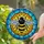 Vibrant Yellow Black Bee Honeycomb Stained Glass - Tiffany Style Translucent Art Stained Glass Suncatcher - 1
