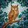 Majestic Owl Golden Eyes Tree Branch Leaves Stained Glass Tiffany Mosaic Sky Art Stained Glass Suncatcher - 5