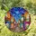 Stained Glass Cobblestone Street Urban Night Sky Fairy Lights with Blooming Flowers Buildings Stained Glass Suncatcher - 2