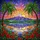 Snow-Capped Mountain Lake Reflection, Tropical Trees Flowers Sunset Sky, Stained Glass Art Stained Glass Suncatcher - 5