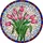 Pink Tulips Stained Glass Mosaic Tiffany Style - Lush Green Leaves Colorful Jewel Tones Stained Glass Suncatcher - 5