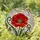 Red Poppy Stained Glass Art, Tiffany Style Floral Mosaic Window Decor Stained Glass Suncatcher - 2